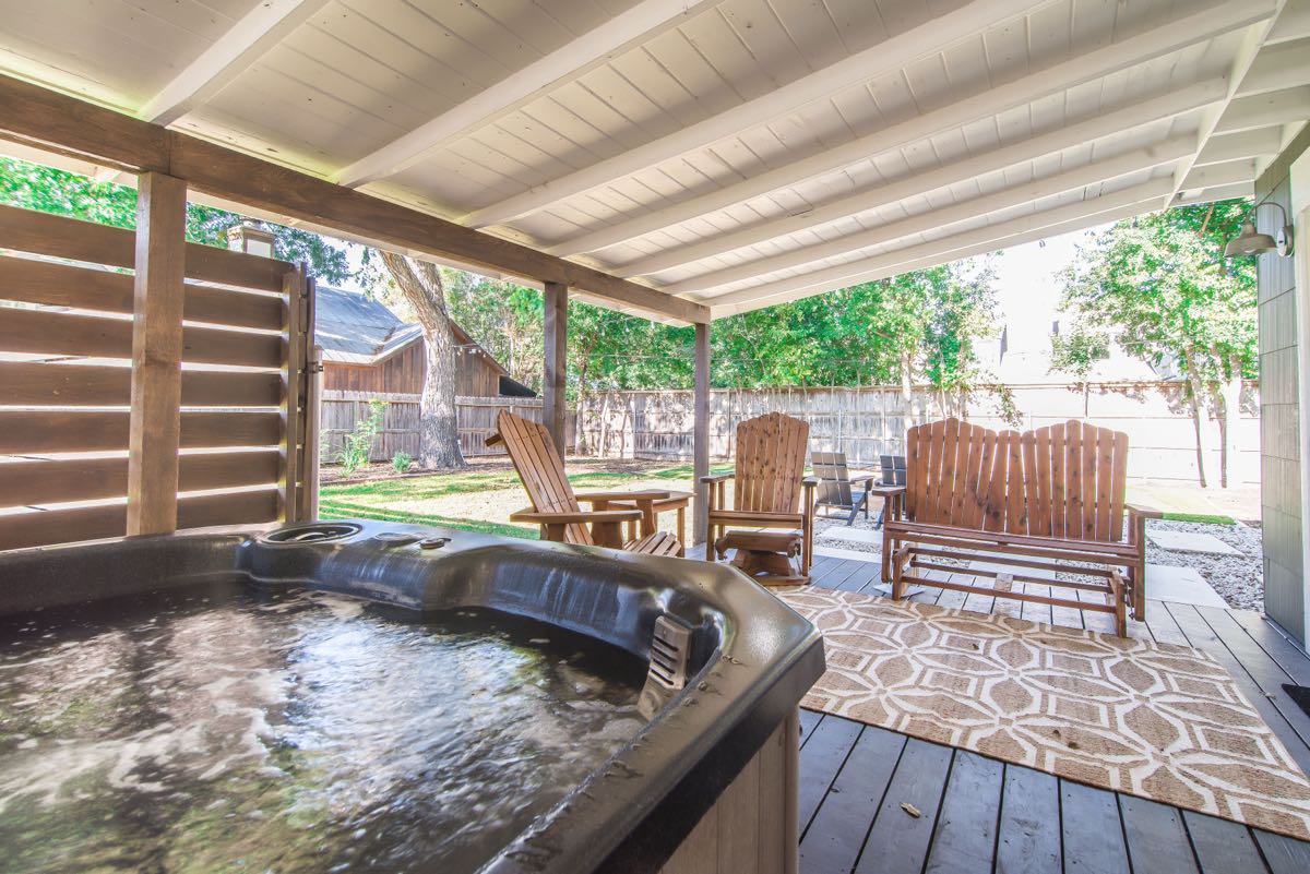 Harmony Backyard Hot Tub Covered