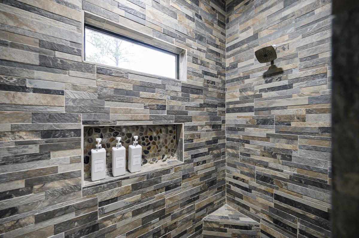Rum N Raisin Bathroom Master Shower Stone
