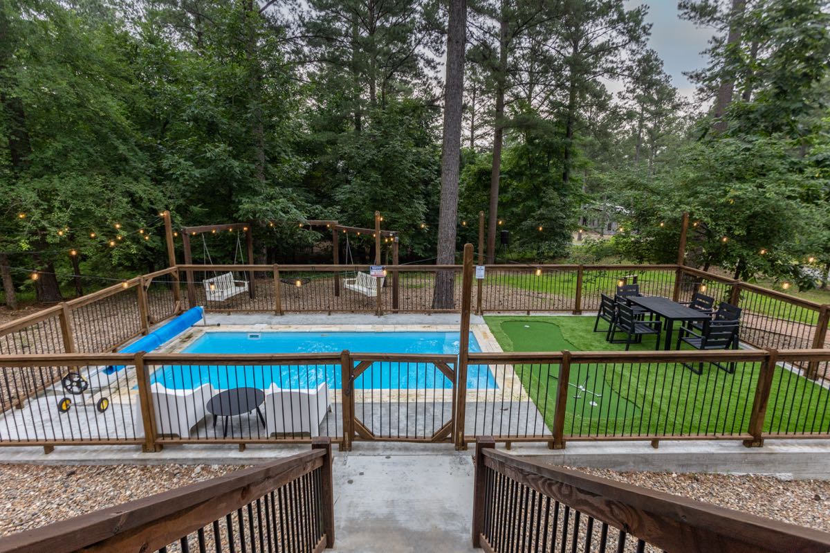 Rum N Raisin Backyard Pool Wide View